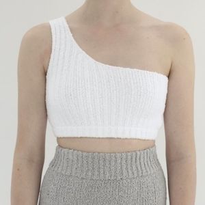 Beklina knit one shoulder crop top